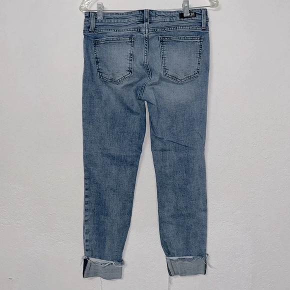 Kut from the Kloth jeans rolled cuff capri denim jeans light distress size 4 - Picture 2 of 15